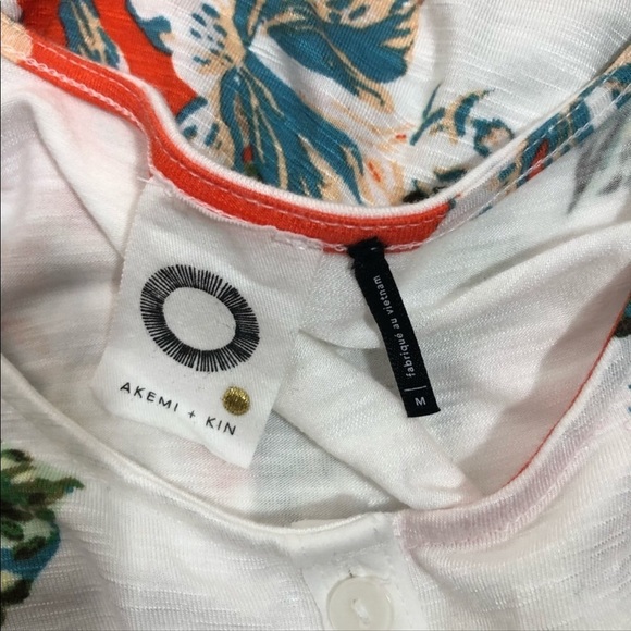 Akemi & Kim by Anthropologie size medium creamy white & coral print tank top - Picture 8 of 13